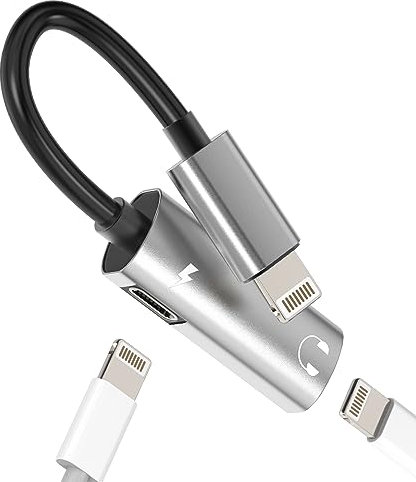 Lightning Jack Chargeur Double Prise(2en1) Adaptateur Ecouteur Iphone Accessoire Cable Certifié Apple MFI pour 14 13 12 11 Pro Max 7 8 Plus X Se XS XR Ipad 2 Air Voiture Audio Casque Aux