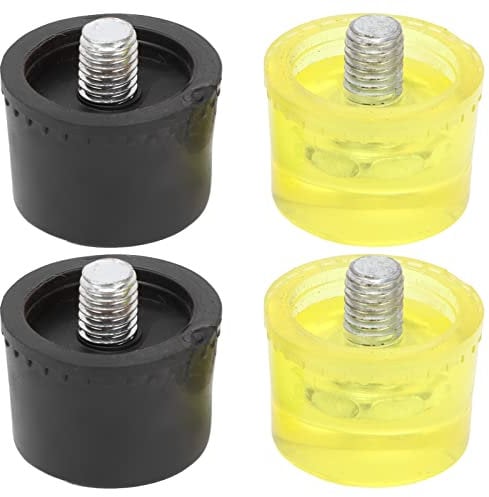 Soft Faced Hammer Head Replacement Rubber Striking Head, 2 Set Rubber Hammer Replacement Heads, Striking Head Hammer Replacement Tips Set Mallet Accessories Yellow Black, Claw Hammers(Φ35mm)