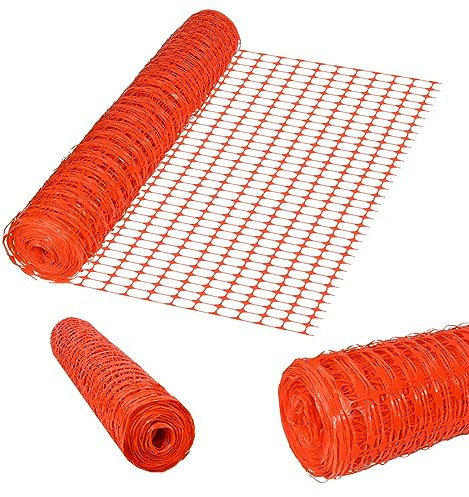 NAIZY Maschendrahtzaun 100cm Höhe PE-Kunststoff Hasendraht Kaninchendraht Schneidbar Orange Mäusegitter Fences Gitter Maschendraht verschiedene Längen, 30m