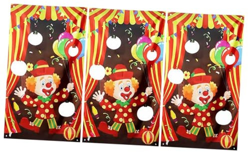 BESPORTBLE Spielzeug Für Draußen 3st Außenflagge Spielzeug Zirkusbanner Banner Der Zirkustruppe Sandsack Werfen Clown-flaggen Spielwurf Hängend Partybedarf Draussen Spielzeuge