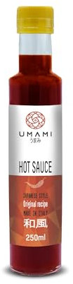 Umami Salsa Picante (Salsa Picante) 250ml, elaborada con chiles fermentados al estilo japonés, picante medio, ideal para acompañar todo tipo de platos, ¡sin conservantes ni colorantes!