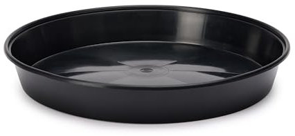Garronda Platos para Macetas de Producción Redondas GD-0026 (Negro, ⌀ 25 cm H 4 cm)