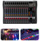 Audio Mixer 12 Kanal Studio Live Mischpult DJ Professionelle Stereo Sound Mischkonsole Eingang 48 V Phantomspeisung Bluetooth USB Digital Audio Mixer Verstärker