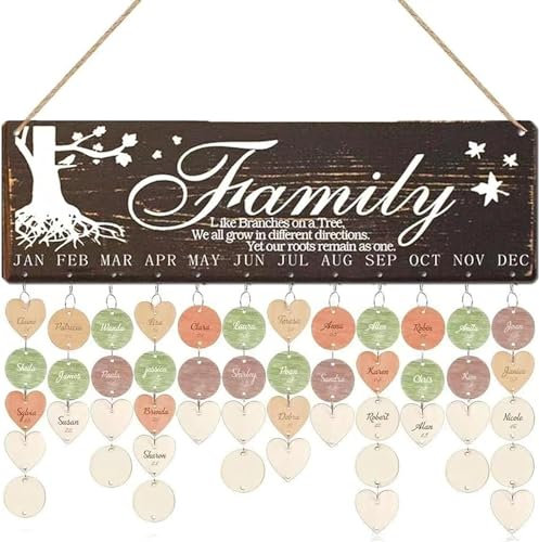 Kalender, Wandkalender, 2024-Kalender, Holzkalender, 2024-Kalender, DIY-Geschenke für Mutter, Oma, Großeltern, Kinder, Bürokalender (Größe: 1 Stück)