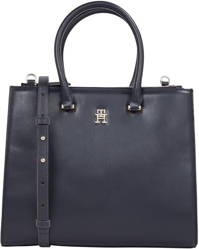 Tommy Hilfiger Damen Tote Bag Tasche Eternity Med mit Reißverschluss, Blau (Space Blue), Einheitsgröße