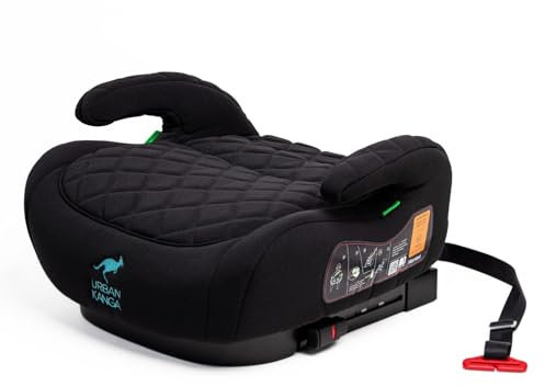 Urban Kanga Wombat Alzatina Auto Bimbi Isofix Rialzo Auto per Bambini 125-150 cm (Nero trapuntato)
