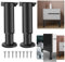 SZQIUNUBI 2 Pièces Pied Reglable pour Meuble Metallique Pieds de Table Basse Metal Noir Pieds pour Meuble de Salle de Bain Pieds de Meuble de Salle de Bain Réglable pour Canapé, Lit, Armoire（18-30cm）
