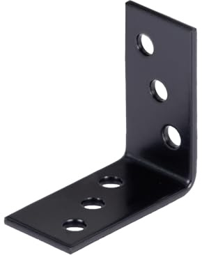 Alberts 824853 Winkelverbinder - schwarz - kunststoffbeschichtet - 40 x 40 x 20 mm | 100er Set