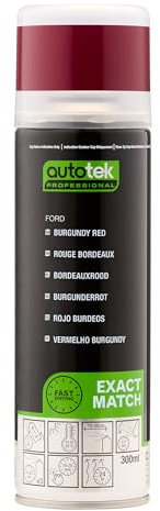 AutoTek Professional Exact Match Car Spray Paint, Ford Burgundy Red Aerosol Spray, 300 ml