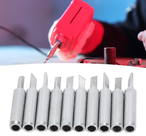 SWLECA Set di 10 punte di ricambio per saldatore senza piombo per stazione di saldatura elettrica, include punte per pistola di saldatura e punta stagno