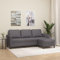 Homgoday 3-Sitzer-Sofa mit Hocker Loungesofa Sofa Couch Gästesofa Sofa in L-Form Ecksofa Eckcouch Relaxcouch Sitzmöbel für Wohnzimmer Büro Schlafzimmer Grau 180 cm Kunstleder