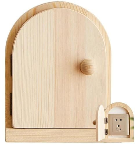 Vobumix Wooden Door Light Switch Cover 1 Gang Wall Plate Standard Size Switchplate Retro Light Switch Cover for Home Bathroom Living Room