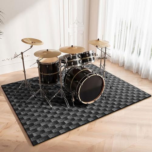SZZEUOA Tappeto per Percussioni, Tamburo Elettrico, Rettangolare Tappeto per Percussioni, Batteria Jazz Elettronica, Kit per Tamburi e Altri Strumenti, per Batteristi, Fondo Antiscivolo 200 x 160 cm