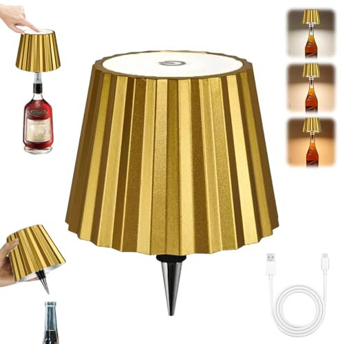 RIRIDAMAI Flaschenlampe Aufsatz LED Aufladbar,Flaschenleuchte zum Stecken,Kabellose Flaschenlampe 3 Farbe Dimmbar,Lampe für Flaschenhals,Touch Flaschen-Lampe,Licht für Esszimmer, Schlafzimmer