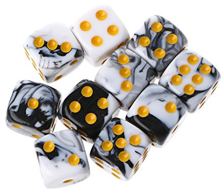 TIANQUXNGI 10 x sechsseitige 12 mm transparente Würfel, runde Ecken, tragbare Tischspiele