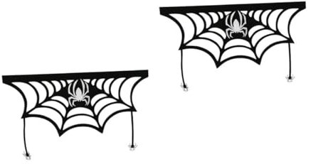 Cabilock 2St Halloween-Kamin hängend Halloween-Kugeln-Ornamente Spinnweben Halloween-Dekorationen Halloween Party Dekoration Halloween Kaminverzierung Halloween-Kamin-Schal-Abdeckung Black