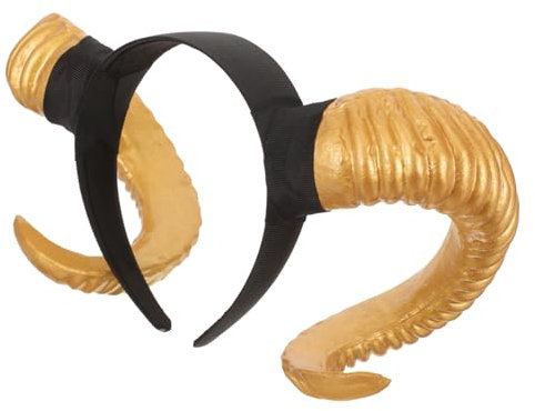 Homoyoyo Gold Goat Horns Headband for Halloween Costume - Devil Horns Hair Accessory - for Cosplay Photo Props and Themed Parties Unique Animal Design