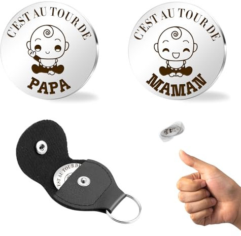 Cadeau Futur Parents,Cadeau Futur Papa,Cadeau Future Maman,Cadeau Maman,Cadeau Papa,Cadeau Naissance,Cadeau Jeune Parents,Cadeau Nouveau Né,Cadeau Femme Enceinte,Double Face Décision Pièce