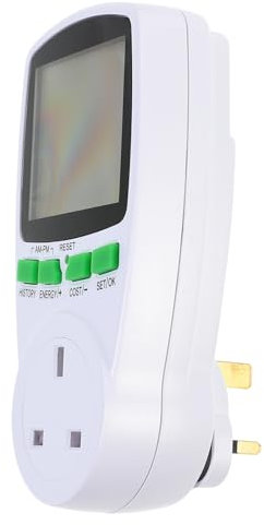 Operitacx Smart Socket Adapter Plug Power UK Plug Digital LCD Voltage Energy Monitoring Device for Home Office