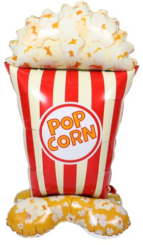 DOITOOL Riesiger Popcorn-ballon Aufblasbar für Partydekoration Popcorn-wandbild aus Aluminiumfolie für Filmabende Karneval Geburtstage und Babypartys