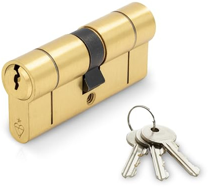 IRONWORX® Spectre Brass Double Euro Cylinder Door Lock 45mm / 50mm (95mm) | TS007 BSI 1 Star, Police Approved, Maximum-Security | Anti-Snap, Anti-Bump, Anti-Pick, Anti-Drill | 3X Keys