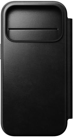 NOMAD Modern Leather Folio | für iPhone 17 Pro | Schutzhülle aus Polycarbonat und hochwertigem Echtleder Ummantelung | MagSafe-kompatibel | Black Horween
