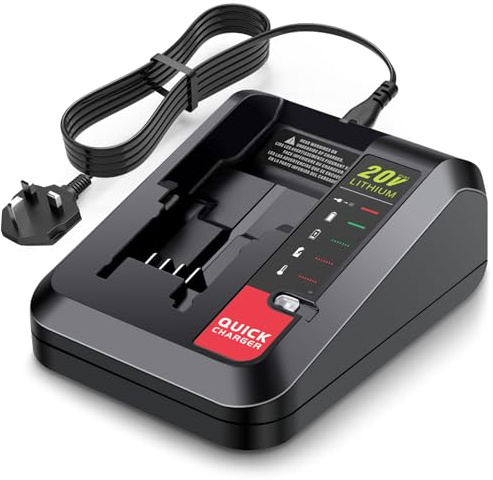ARyee 12V 18V 20V Max Replacement Lithium Ion Battery Charger for Black and Decker LBXR20 LBXR2020 LBX4020 LBX20 LBD1520S, 20V 2A Fast Charger Compatible with Black and Decker Drill Battery
