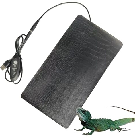 Generisch Reptile Heating Pad - USB Powered Hermit Crab Heating Pad, Temperature Controlled, 3 Temperature Settings, Terrarium Warmer for Lizard Frogs, Hermit Crabs, Small Animals