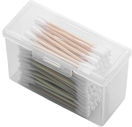 Daooibpa Cotton Bud Holder For Travel, Portable Transparent Pla/stic Small Cotton Swab Holder With Lid, Dust-proof And Moistures-proof, For Storing Balls Flosser Toothpicks Ear-Buds Meds