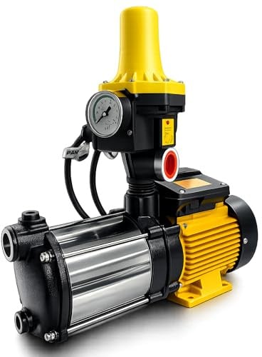Grupo de Presión de Agua 0.75 kW - 1 CV Automático con Controlador – Bomba de Agua Presurizadora Doméstica para Casa, Jardín y Riego, Sistema Automático de Presión · Fluvia