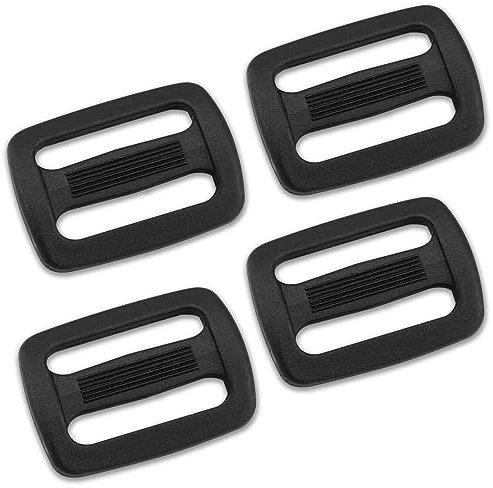 AceCamp® Duraflex Dreisteg [4x25mm - schwarz] - Gurtbefestigung Kofferverschluss - Rucksackverschluss - Einfache Anbringung - Robuste Schnalle
