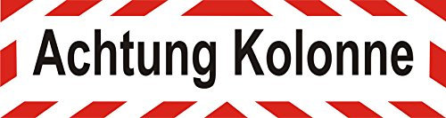 INDIGOS UG - Magnetschild Achtung Kolonne- 30 x 8 cm reflektierend - Magnetfolie für Auto - LKW - Truck - Baustelle - Firma