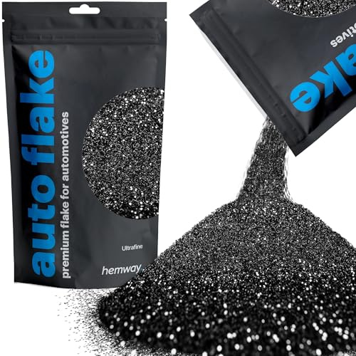 Hemway Auto Flake Glitter Additive for Paint 100g Ultrafine Black | Metal Flake for Custom Auto Paint & Coatings, for Car, Motorbike, Truck, Vehicles, Automotives