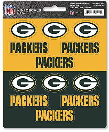 ProMark NFL Green Bay Packers Aufkleber-Set, Mini, 12 Stück, Teamfarben, Einheitsgröße