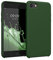 kwmobile Case Compatible with Apple iPhone SE (2022) / iPhone SE (2020) / iPhone 8 / iPhone 7 Case - TPU Silicone Phone Cover with Soft Finish - Dark Green