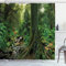 ABAKUHAUS Wald Duschvorhang, Moss auf Bäumen Strom, Stoffliches Gewebe Badezimmerdekorationsset mit Haken, 175 x 240 cm, Grün