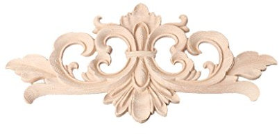 Xuniu in Legno Intagliato Angolo Applique Cornice Decorazione mobili Non Verniciato casa 22x10x0,8 cm