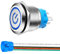 Gebildet 22mm Interruttori a Pulsante ad Aggancio in acciaio inossidabile, 12V-24V 5A Simbolo LED 1NO1NC SPDT ON Off Interruttore a Levetta Impermeabile con Spina a Filo (LED Blu)