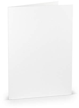 PAPERADO 100 Faltkarten DIN A5 - Weiß gerippt - 220 g/m² - 14,8 x 21 cm - Blanko Doppelkarten Klappkarten Einladungskarten
