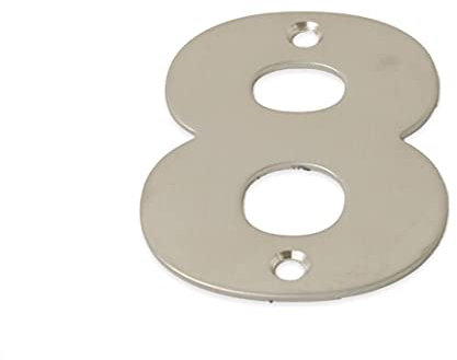 SISI UK® Stainless Steel Front House Door Numbers with Brushed Finish Large 6'' with fixings (Number 8)
