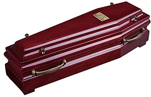 Beautiful Wood Casket Cremation Ashes Adult URN&Infant Casket,Adult Funeral URN (Mahogany + Memorial Plaque)