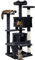 Yaheetech Arbre à Chat avec 2 Niches 3 Plateformes 2 Boules en Sisal Arbre à Grimper Multi-Niveaux Hauteur 137cm Idéal pour 3-4 Chats Noir