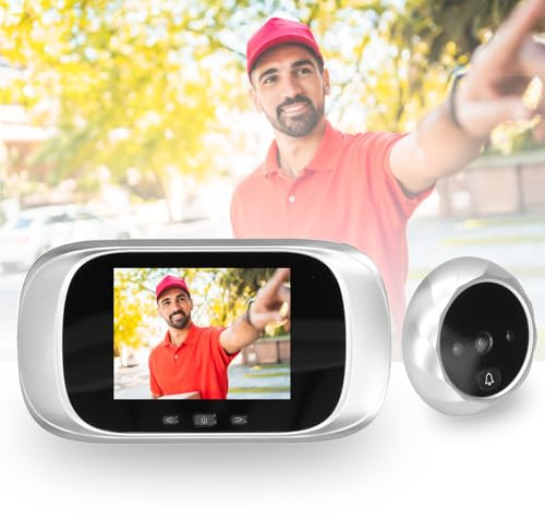 Dpofirs HD-Video-Türklingelkamera, Digitale Türspion-Kamera mit 5,1 Zoll, 90°-Ansicht Nachtsicht-Digital-Video-Türklingel passend für Zuhause/Hotel((DD1 Silber))