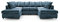 Abakus Direct Harriet U-Shaped Couch - Dark Blue Crushed Chenille - U-Shaped Unit for Living Room - Range Includes 2 Seater, 3 Seater, Sofa & Footstool Options
