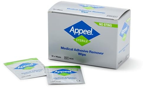 CliniMed Appeel Sterile Medical Adhesive Remover Wipes For intact or Injured skin, Alcohol Free No Sting Sterile Wipes - Reduce Skin Stripping and Pain - 30 pcs