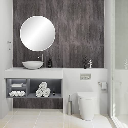 NRG Matt Loft Concrete 10mm Wall Panels PVC Bathroom Ceiling Cladding Shower Wall Plastic Bathroom Panels 1m x 2.4m - 2 PCS