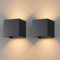 Klighten 2 Stück LED Wandleuchten Innen/Außen 12W Wandlampe Auf und ab Einstellbarer Lichtstrahl, 3000K Warmweiß Außenwandleuchte IP65 für Wohnzimmer Schlafzimmer Balkon, Anthrazit