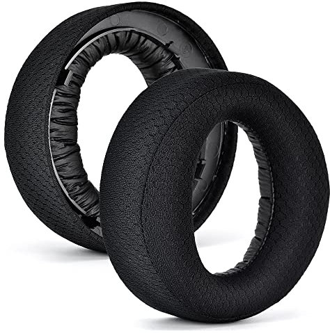 Yaowanguan Tela Almohadillas de Repuesto para Sony Playstation 5 PS5 Pulse 3D Auriculares inalámbricos,Negro Reparar Auriculares de Espuma viscoelástica, Almohadillas para los oídos, Copas, Fundas