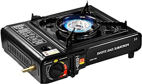 Frdun Réchaud à gaz portable à double combustible - Double usage - Pour propane et butane - Noir