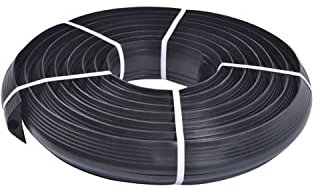 Betriebsausstattung24 Flexible Kabelbrücke mit 1 Kabelkanal - BxHxT: 10x3x1000 cm - Zuschneitbar - Kabelkanal: 20 mm Ø - Material: Robustes Gummi - Schwarz - Kabelschutz für Fußboden
